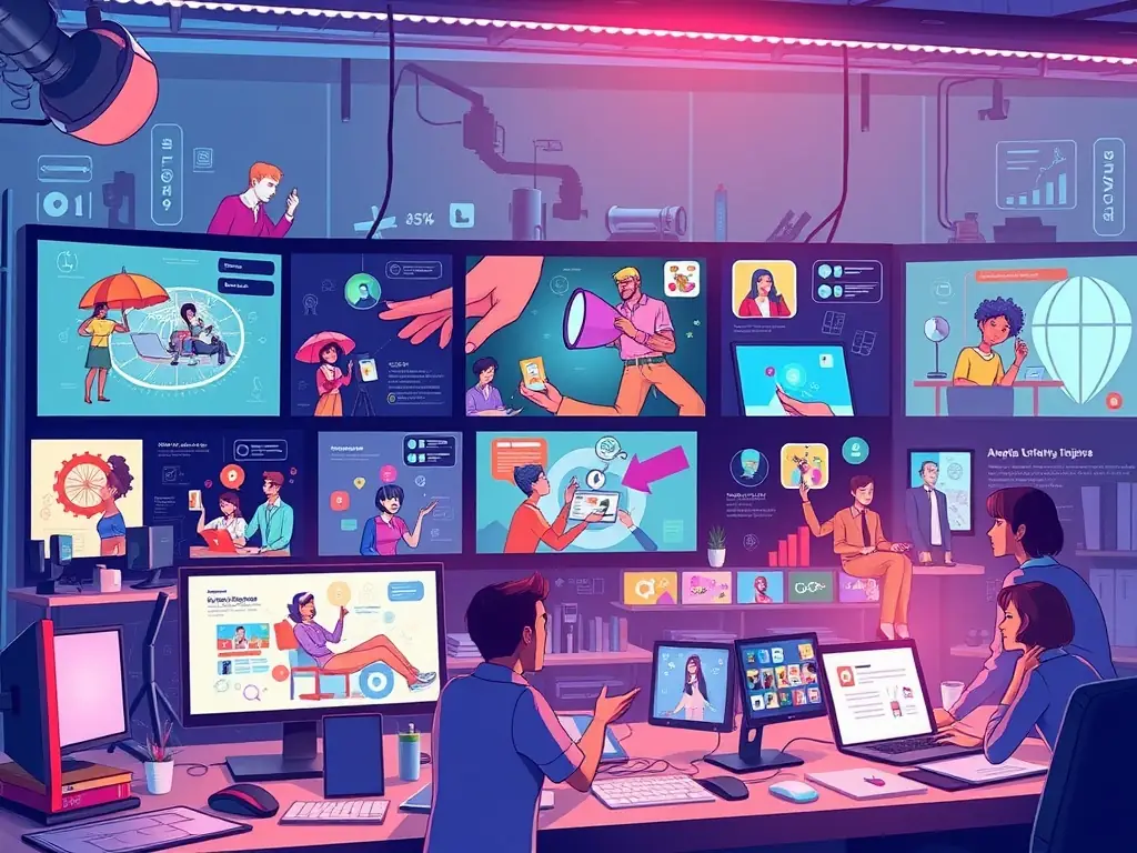 A dynamic storyboard showcasing brand storytelling through AI-enhanced visuals.